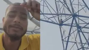 Wanted in minor's abduction case, UP youth climbs tower, demands to marry