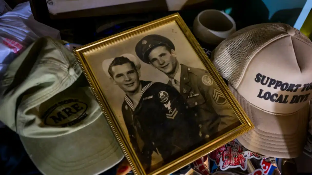 A 103-year-old World War II veteran has been tending the same basement bar in Maryland since 1963