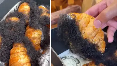 Would you eat a croissant covered in what looks like human hair? Thailand's bizarre pastry has