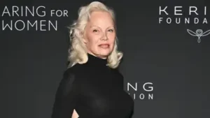 Actor Pamela Anderson joined a star-studded fundraising dinner in New York City that raised