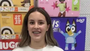 12-year-old Sloan spends her time collecting diapers While most children her age live life