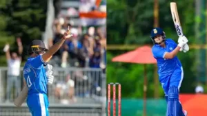 India's Abhishek Sharma and Shafali Verma (Agency Images)