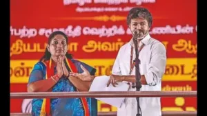 TVK candidate P Sathyabama has won the Dharapuram byelection by a margin of 9,471 votes
