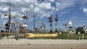 A Kansas artist spent 30 years filling his 70-acre property with metal sculptures; nearly 600 giant