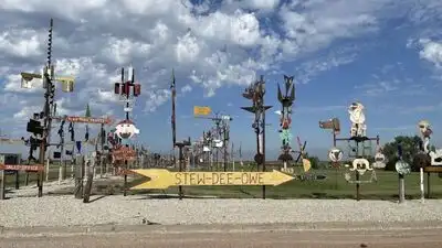 A Kansas artist spent 30 years filling his 70-acre property with metal sculptures; nearly 600 giant