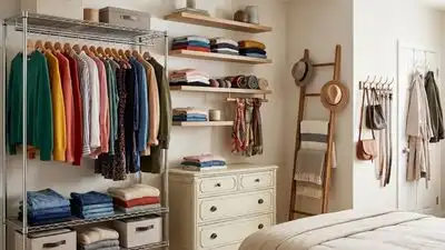 Here are nine practical ways to store clothes without a wardrobe