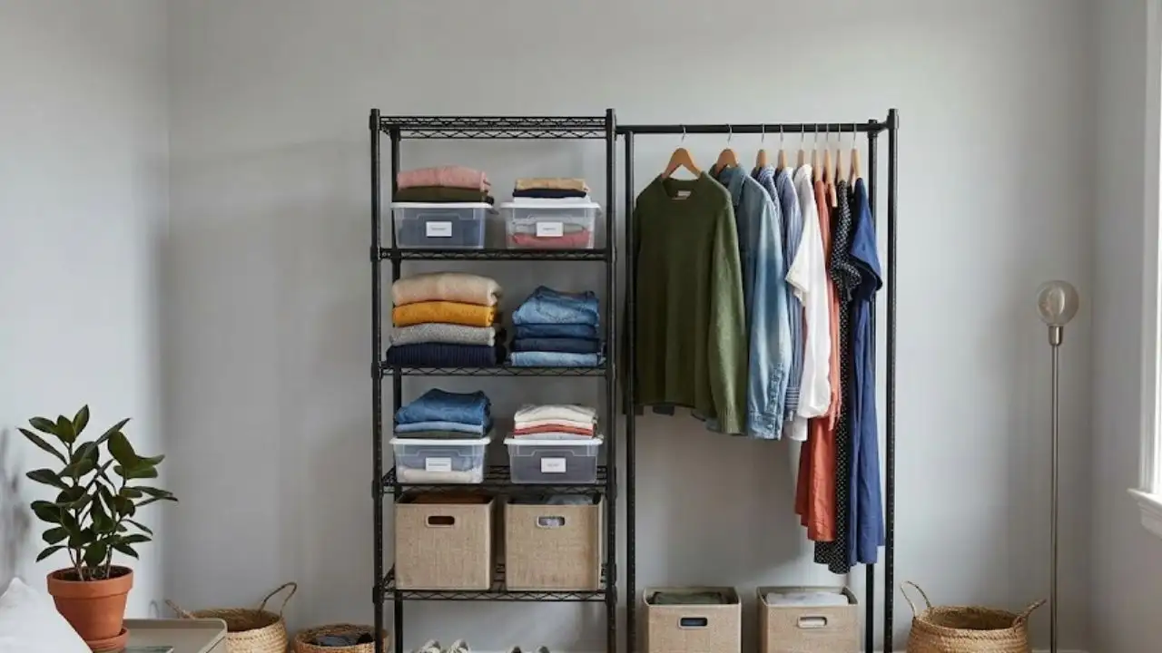 Here are nine practical ways to store clothes without a wardrobe