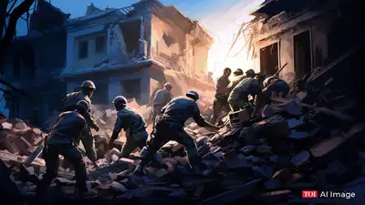 (AI image) Building collapses in Seemapuri, several feared trapped under debris