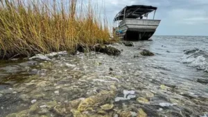 At Grand Bayou Indian Village, volunteers used 200 tons of bagged oyster shells to create