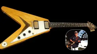 Mack began using the Gibson Flying V in the late 1950s, when its unusual angular design stood