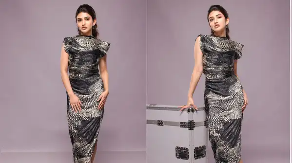 Black and white have been upgraded in style, as Sreeleela wore a fabulous Saaksha & Kinni