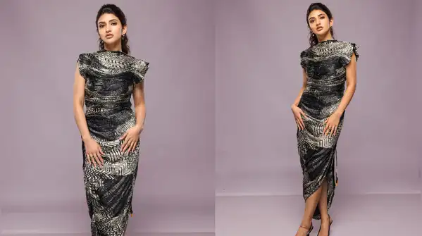 Black and white have been upgraded in style, as Sreeleela wore a fabulous Saaksha & Kinni