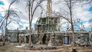 Van Zant started building Thunder Mountain Monument in 1969, using materials such as old