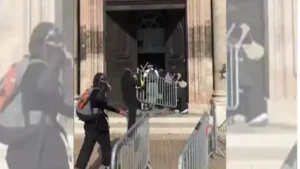 Watch: Masked protesters briefly storm Marseille city hall as protests turn violent in France