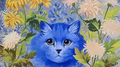 A couple rescued two discarded cat paintings from a skip while walking their dog and hung them