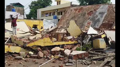 Three-storey building collapses in Erode