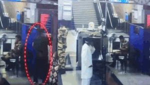 But an alert CISF jawan sensed something was amiss and sprang into action, chasing the man down