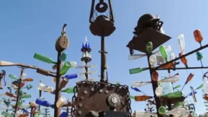 California cement worker Elmer Long turned discarded bottles and scrap metal into a desert art