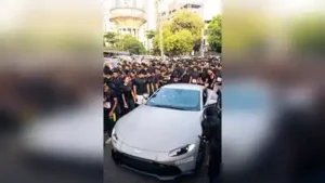 Participants in Balipu’s 5km supercar run in Mangaluru on Sunday