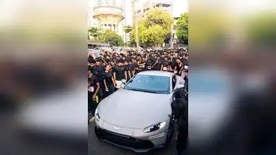 Participants in Balipu’s 5km supercar run in Mangaluru on Sunday