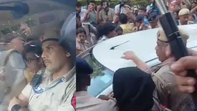 They also alleged that no woman police officer was present inside the vehicle when Bora was