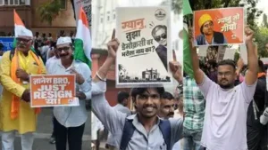 Chocolate-wrapper jewellery, memes, film dialogues colour CJP protest against CEC in Mumbai —
