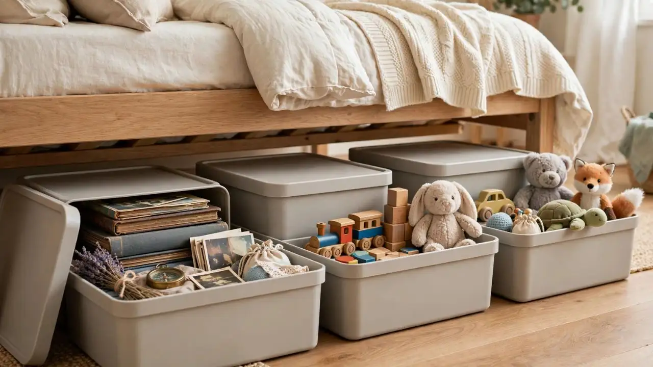 Because they reduce their size and make them easier to fit into the space under the bed, vacuum