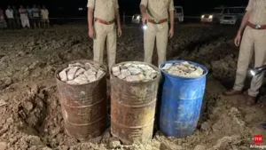 Insiders told TOI that police had received inputs that drums stuffed with currency notes worth
