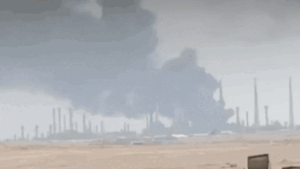 Massive fire reported after Houthi strikes on Saudi Aramco sites