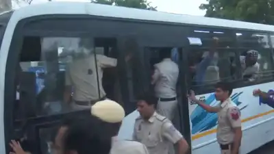 Describing the alleged assault inside a police van, the protester claimed that detainees were
