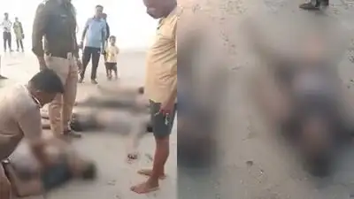 Young students lay motionless on the shore as locals and rescuers desperately tried to bring