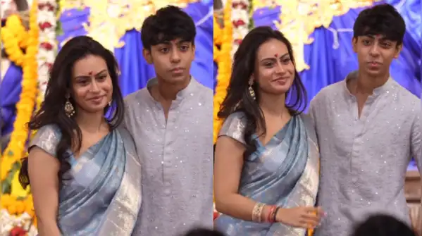Kajol introduced understated drama during the Saptami festivities, dressed in a stunning