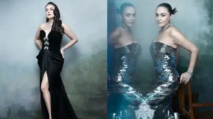 With black velvet, sparkling sequins, and emerald accessories, Preity Zinta's latest photoshoot