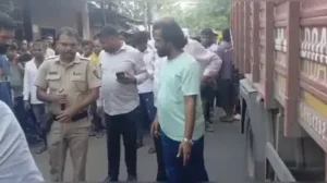 A five-year-old girl was crushed to death by a truck in Dhobighat area of Ulhasnagar on Friday