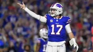 Buffalo Bills quarterback Josh Allen was heading toward the locker room before Sunday's game