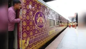 Chief Minister D K Shivakumar flagged off the Golden Chariot Train at KSR Bengaluru Railway