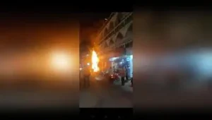 At least two LPG cylinders exploded in a shop that caught fire in Kammagondanahalli on Saturday