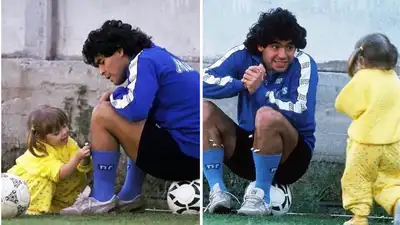 In 1989, Diego Maradona's two-year-old daughter tucked daisies into his socks before Napoli