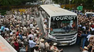 Delhi Police is analyzing videos to identify officers who faced assaults during the Congress