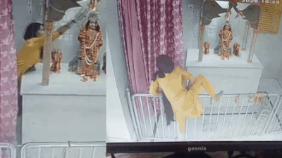 A woman was caught on CCTV allegedly stealing items from the Char Dham Temple in Lucknow