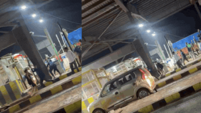 Watch toll plaza brawl erupt on Mumbai-Goa highway — FASTag fails, chairs fly
