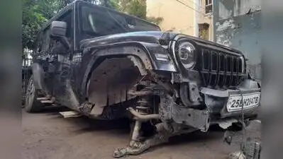 The SUV involved in Saturday morning’s accident on Maa flyover