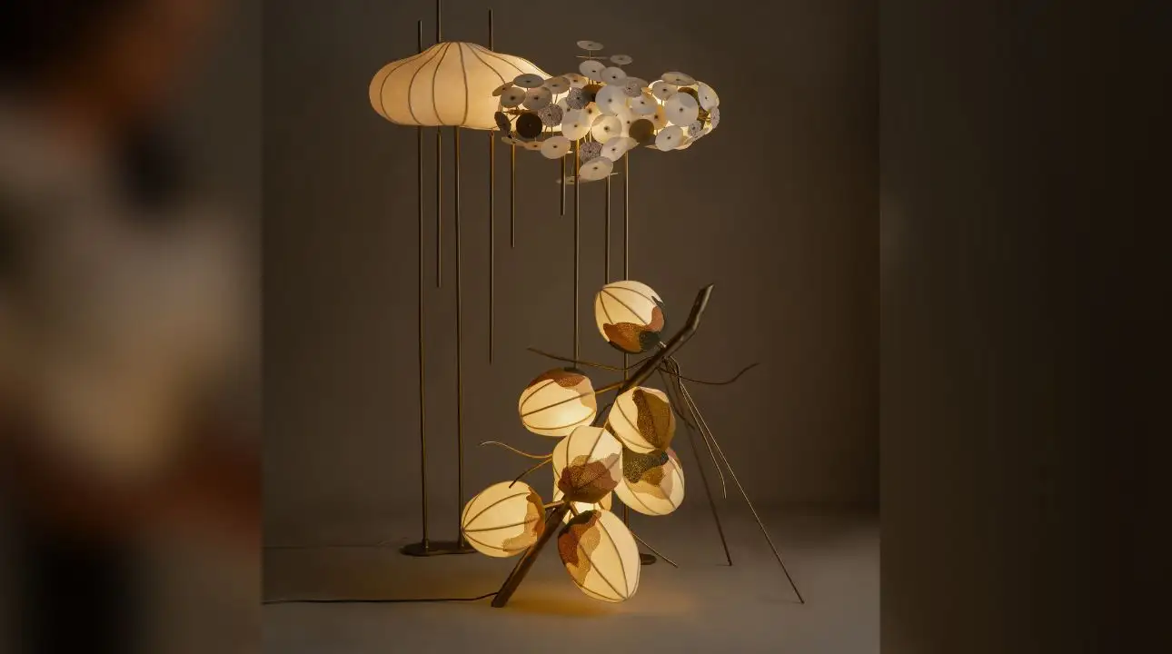 Often made in limited numbers or on commission, fabric and paper lights feel personal and one