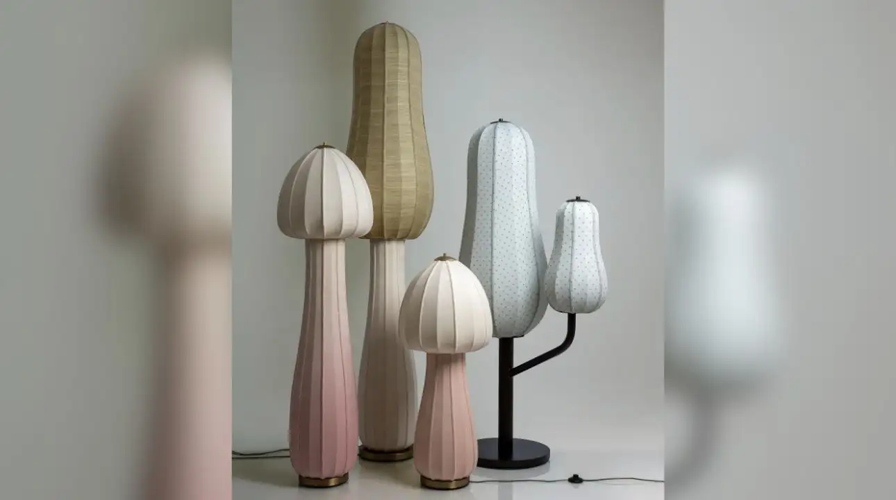 Often made in limited numbers or on commission, fabric and paper lights feel personal and one